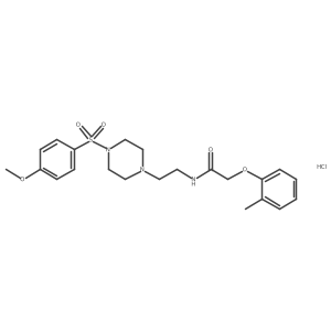 N-(2-(4-((4-methoxyphenyl)sulfonyl)piperazin-1-yl)ethyl)-2-(o-tolyloxy)acetamide hydrochloride结构式