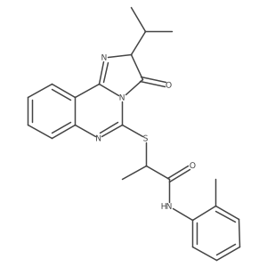 2-((2-isopropyl-3-oxo-2,3-dihydroimidazo[1,2-c]quinazolin-5-yl)thio)-N-(o-tolyl)propanamide Structure