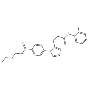N-butyl-4-(2-((2-oxo-2-(o-tolylamino)ethyl)thio)-1H-imidazol-1-yl)benzamide Structure