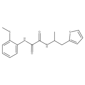 N1-(2-(methylthio)phenyl)-N2-(1-(thiophen-2-yl)propan-2-yl)oxalamide结构式