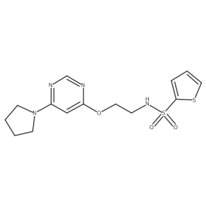 N-(2-((6-(pyrrolidin-1-yl)pyrimidin-4-yl)oxy)ethyl)thiophene-2-sulfonamide结构式