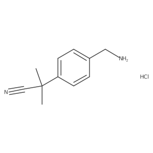 2-(4-(Aminomethyl)phenyl)-2-methylpropanenitrile HCl Structure