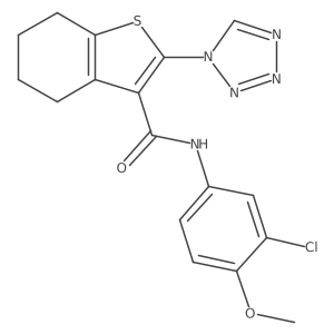 N-(3-chloro-4-methoxyphenyl)-2-(1H-tetrazol-1-yl)-4,5,6,7-tetrahydro-1-benzothiophene-3-carboxamide结构式