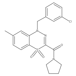 1-(3-chlorobenzyl)-7-methyl-3-(1-pyrrolidinylcarbonyl)-4lambda~6~,1,2-benzothiadiazine-4,4(1H)-dione Structure