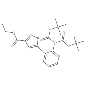 5-[2-[Bis[(1,1-dimethylethoxy)carbonyl]amino]-3-pyridinyl]-3-isoxazolecarboxylic acid ethyl ester结构式