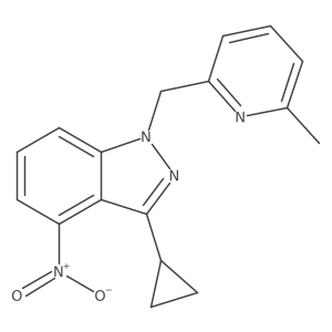 3-cyclopropyl-1-((6-methylpyridin-2-yl)methyl)-4-nitro-1H-indazole Structure