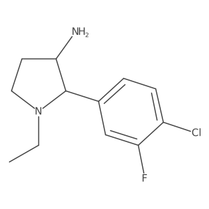 2-(4-Chloro-3-fluorophenyl)-1-ethylpyrrolidin-3-amine结构式