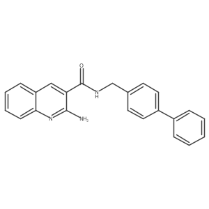 2-amino-N-(biphenyl-4-ylmethyl)quinoline-3-carboxamide结构式