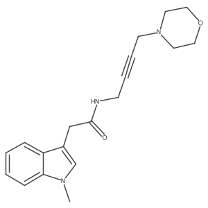 2-(1-methylindol-3-yl)-N-(4-morpholinobut-2-ynyl)acetamide结构式