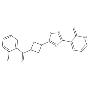 3-(5-(1-(2-fluorobenzoyl)azetidin-3-yl)-1,2,4-oxadiazol-3-yl)pyridin-2(1H)-one结构式