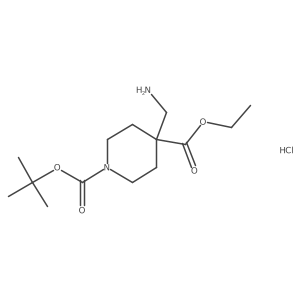 1-tert-Butyl 4-ethyl 4-(aminomethyl)-piperidine-1,4-dicarboxylate hydrochloride Structure