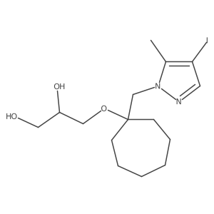 3-[1-[(4-Iodo-5-methylpyrazol-1-yl)methyl]cycloheptyl]oxypropane-1,2-diol Structure