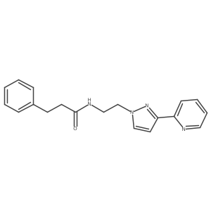 3-phenyl-N-(2-(3-(pyridin-2-yl)-1H-pyrazol-1-yl)ethyl)propanamide结构式