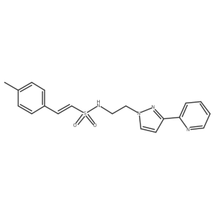 (E)-N-(2-(3-(pyridin-2-yl)-1H-pyrazol-1-yl)ethyl)-2-(p-tolyl)ethenesulfonamide Structure