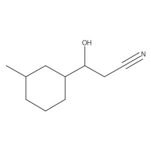 3-Hydroxy-3-(3-methylcyclohexyl)propanenitrile结构式