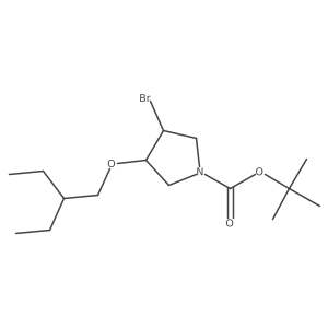 Tert-butyl 3-bromo-4-(2-ethylbutoxy)pyrrolidine-1-carboxylate Structure