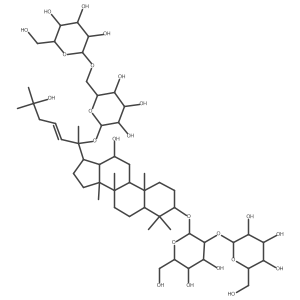 (3I(2),12I(2),22E)-20-[(6-O-I(2)-D-Glucopyranosyl-I(2)-D-glucopyranosyl)oxy]-12,25-dihydroxydammar-22-en-3-yl 2-O-I(2)-D-glucopyranosyl-I(2)-D-glucopyranoside结构式