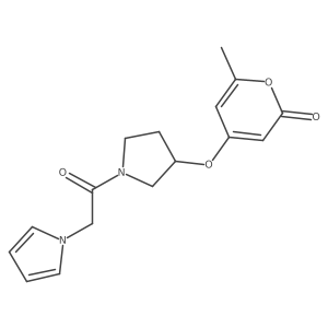 4-((1-(2-(1H-pyrrol-1-yl)acetyl)pyrrolidin-3-yl)oxy)-6-methyl-2H-pyran-2-one Structure
