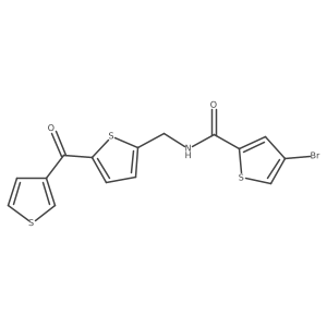 4-bromo-N-((5-(thiophene-3-carbonyl)thiophen-2-yl)methyl)thiophene-2-carboxamide Structure