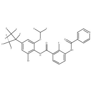 N-[3-[[2-Bromo-6-(difluoromethoxy)-4-(1,1,1,2,3,3,3-heptafluoropropan-2-yl)phenyl]carbamoyl]-2-fluorophenyl]pyridine-4-carboxamide结构式
