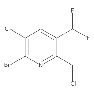 2-Bromo-3-chloro-6-(chloromethyl)-5-(difluoromethyl)pyridine Structure