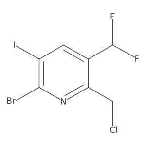 2-Bromo-6-(chloromethyl)-5-(difluoromethyl)-3-iodopyridine Structure
