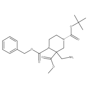 1-Benzyl 4-(tert-butyl) 2-methyl 2-(aminomethyl)piperazine-1,2,4-tricarboxylate Structure