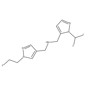 {[1-(difluoromethyl)-1H-pyrazol-5-yl]methyl}({[1-(2-fluoroethyl)-1H-pyrazol-4-yl]methyl})amine结构式