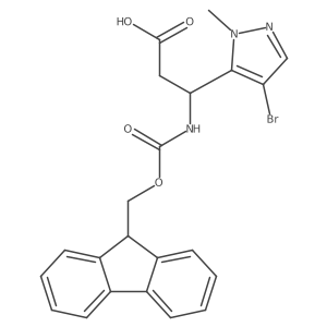 3-(4-bromo-1-methyl-1H-pyrazol-5-yl)-3-({[(9H-fluoren-9-yl)methoxy]carbonyl}amino)propanoic acid Structure