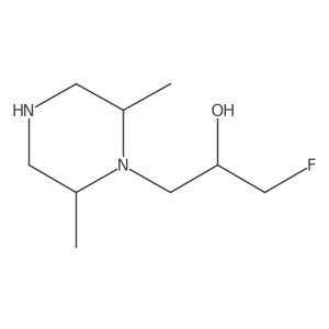1-[(2R,6S)-2,6-dimethylpiperazin-1-yl]-3-fluoropropan-2-ol Structure