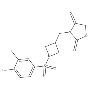 3-((1-((3,4-Difluorophenyl)sulfonyl)azetidin-3-yl)methyl)oxazolidine-2,4-dione Structure