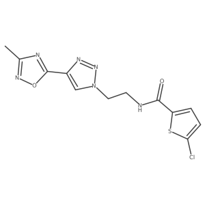 5-chloro-N-(2-(4-(3-methyl-1,2,4-oxadiazol-5-yl)-1H-1,2,3-triazol-1-yl)ethyl)thiophene-2-carboxamide结构式