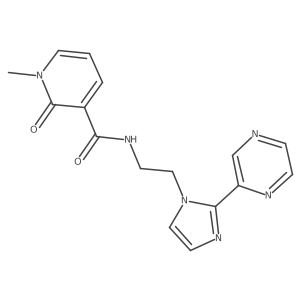 1-methyl-2-oxo-N-(2-(2-(pyrazin-2-yl)-1H-imidazol-1-yl)ethyl)-1,2-dihydropyridine-3-carboxamide结构式