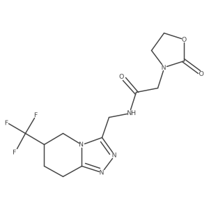 2-(2-oxooxazolidin-3-yl)-N-((6-(trifluoromethyl)-5,6,7,8-tetrahydro-[1,2,4]triazolo[4,3-a]pyridin-3-yl)methyl)acetamide结构式