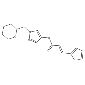 (E)-3-(furan-2-yl)-N-(1-((tetrahydro-2H-pyran-2-yl)methyl)-1H-pyrazol-4-yl)acrylamide Structure