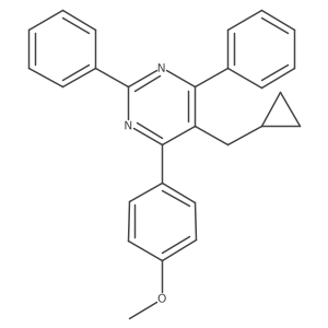 2,6-Diphenyl-4-(4-methoxyphenyl)-5-(cyclopropylmethyl)pyrimidine结构式
