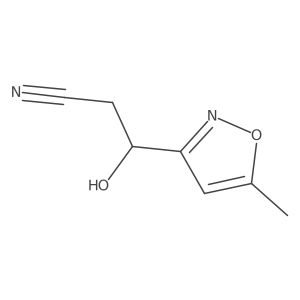 3-Hydroxy-3-(5-methyl-1,2-oxazol-3-yl)propanenitrile结构式