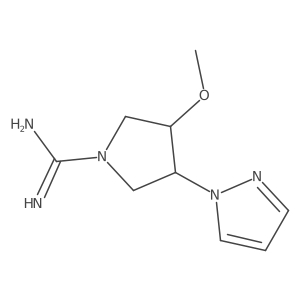 3-methoxy-4-(1H-pyrazol-1-yl)pyrrolidine-1-carboximidamide结构式