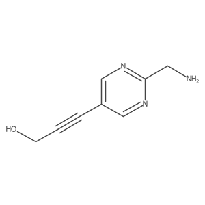 3-[2-(Aminomethyl)pyrimidin-5-yl]prop-2-yn-1-ol结构式
