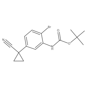 tert-butyl N-[2-bromo-5-(1-cyanocyclopropyl)phenyl]carbamate Structure