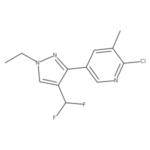 2-chloro-5-[4-(difluoromethyl)-1-ethyl-1H-pyrazol-3-yl]-3-methylpyridine结构式