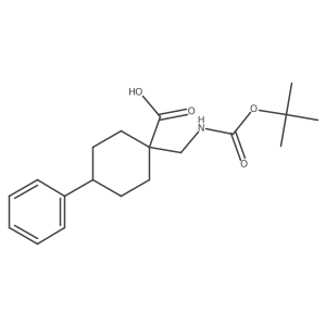 1-({[(Tert-butoxy)carbonyl]amino}methyl)-4-phenylcyclohexane-1-carboxylic acid结构式