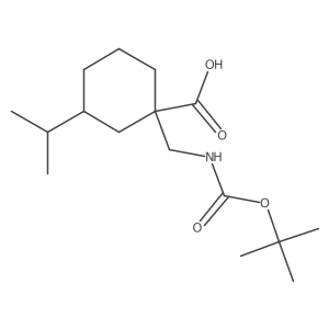 1-({[(Tert-butoxy)carbonyl]amino}methyl)-3-(propan-2-yl)cyclohexane-1-carboxylic acid结构式