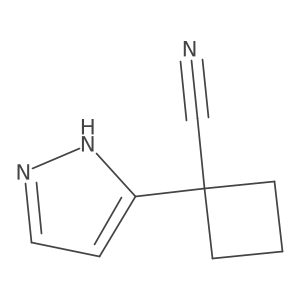 1-(1H-pyrazol-3-yl)cyclobutane-1-carbonitrile结构式