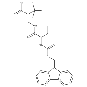 3-[(2S)-2-({[(9H-fluoren-9-yl)methoxy]carbonyl}amino)butanamido]-2-(trifluoromethyl)propanoic acid结构式