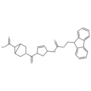 (1R,5S)-3-[4-({[(9H-fluoren-9-yl)methoxy]carbonyl}amino)cyclopent-2-ene-1-carbonyl]-3-azabicyclo[3.1.0]hexane-6-carboxylic acid Structure