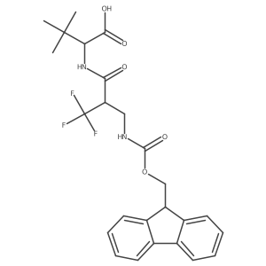 (2R)-2-{2-[({[(9H-fluoren-9-yl)methoxy]carbonyl}amino)methyl]-3,3,3-trifluoropropanamido}-3,3-dimethylbutanoic acid Structure