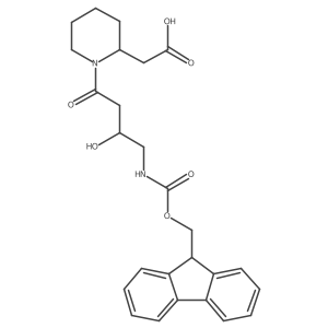 2-[(2R)-1-[4-({[(9H-fluoren-9-yl)methoxy]carbonyl}amino)-3-hydroxybutanoyl]piperidin-2-yl]acetic acid结构式