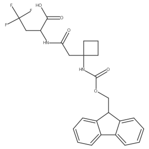 2-{2-[1-({[(9H-fluoren-9-yl)methoxy]carbonyl}amino)cyclobutyl]acetamido}-4,4,4-trifluorobutanoic acid Structure