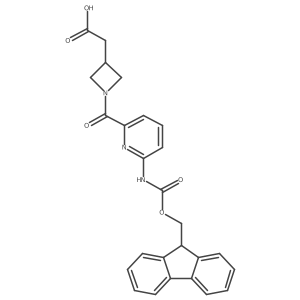 2-{1-[6-({[(9H-fluoren-9-yl)methoxy]carbonyl}amino)pyridine-2-carbonyl]azetidin-3-yl}acetic acid Structure